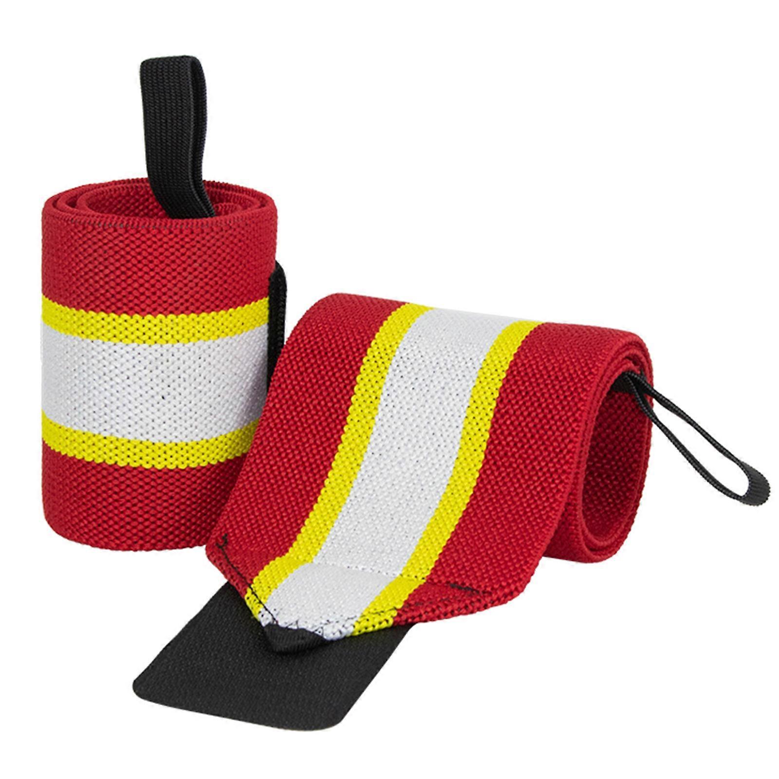 Elastic Wrist Straps for Weightlifting Working Out,Wrist Wrap with Thumb Loop Wrist Brace for Wrist Support Protections red white