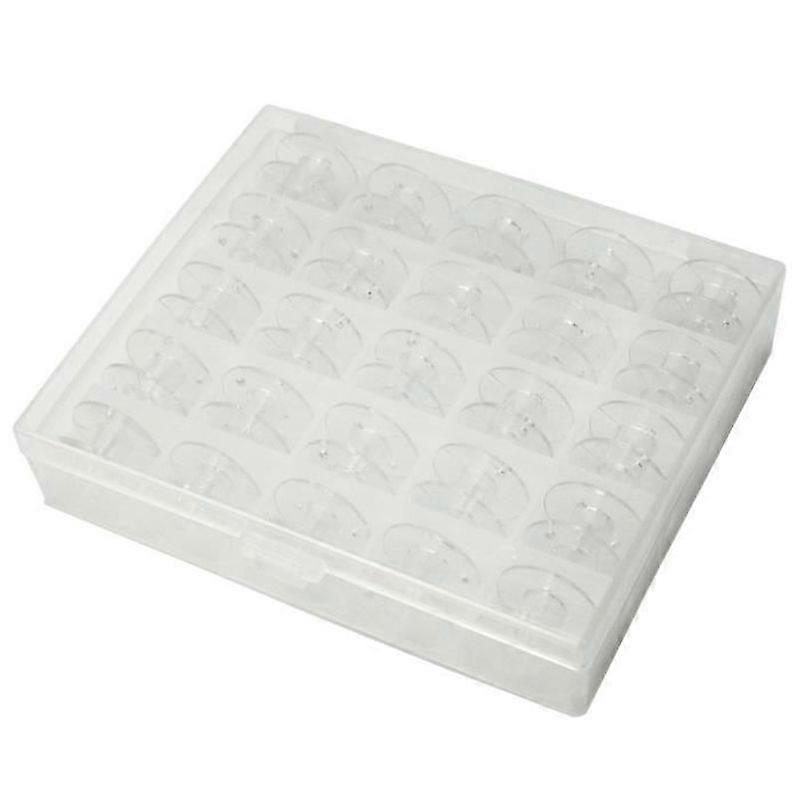 25x Plastic Bobbins Spool Thread String + Box Packaging For Sewing Machine