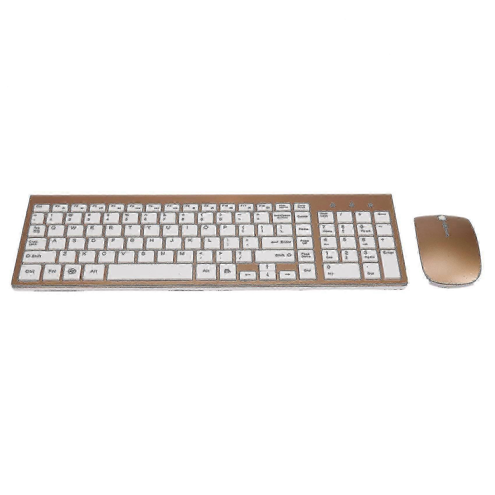 2.4ghz Wireless Keyboard And Mouse Combo For Mac Pc Windowsxp/7(gold)