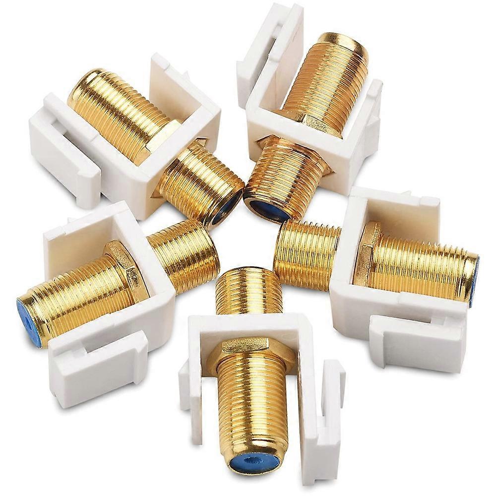 5 Pack RG6 Keystone Jack Insert, Coaxial Jack Insert Gender Changer