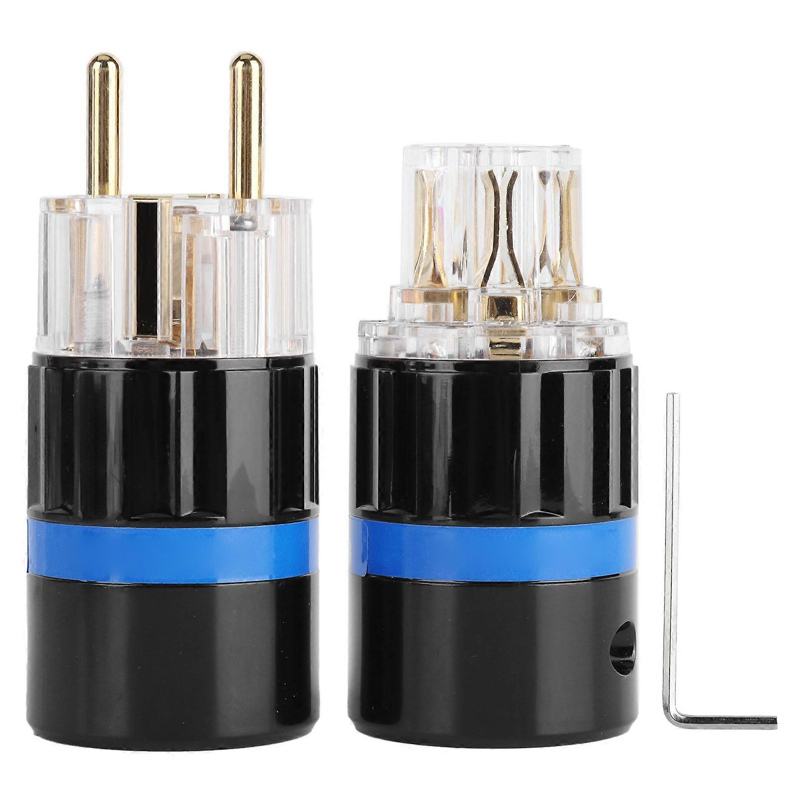 Monosaudio Connector Transparent Pure Copper Gold‑Plated Audio Power Connector 100~250V