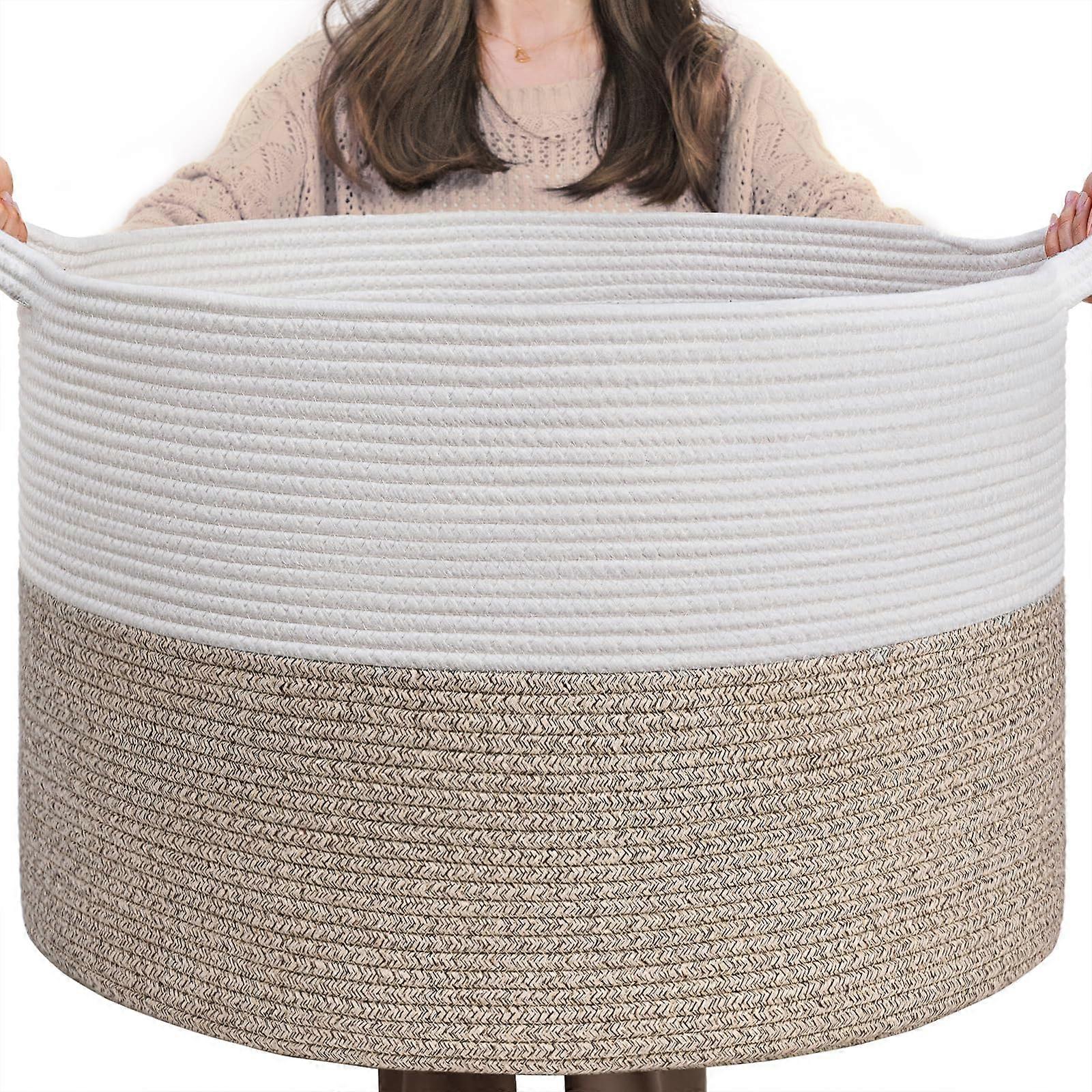 Large Laundry and Toy Storage Basket 21.7 x 13.8 Inches, Durable Fabric, Stylish Design, Versatile Home Organizer