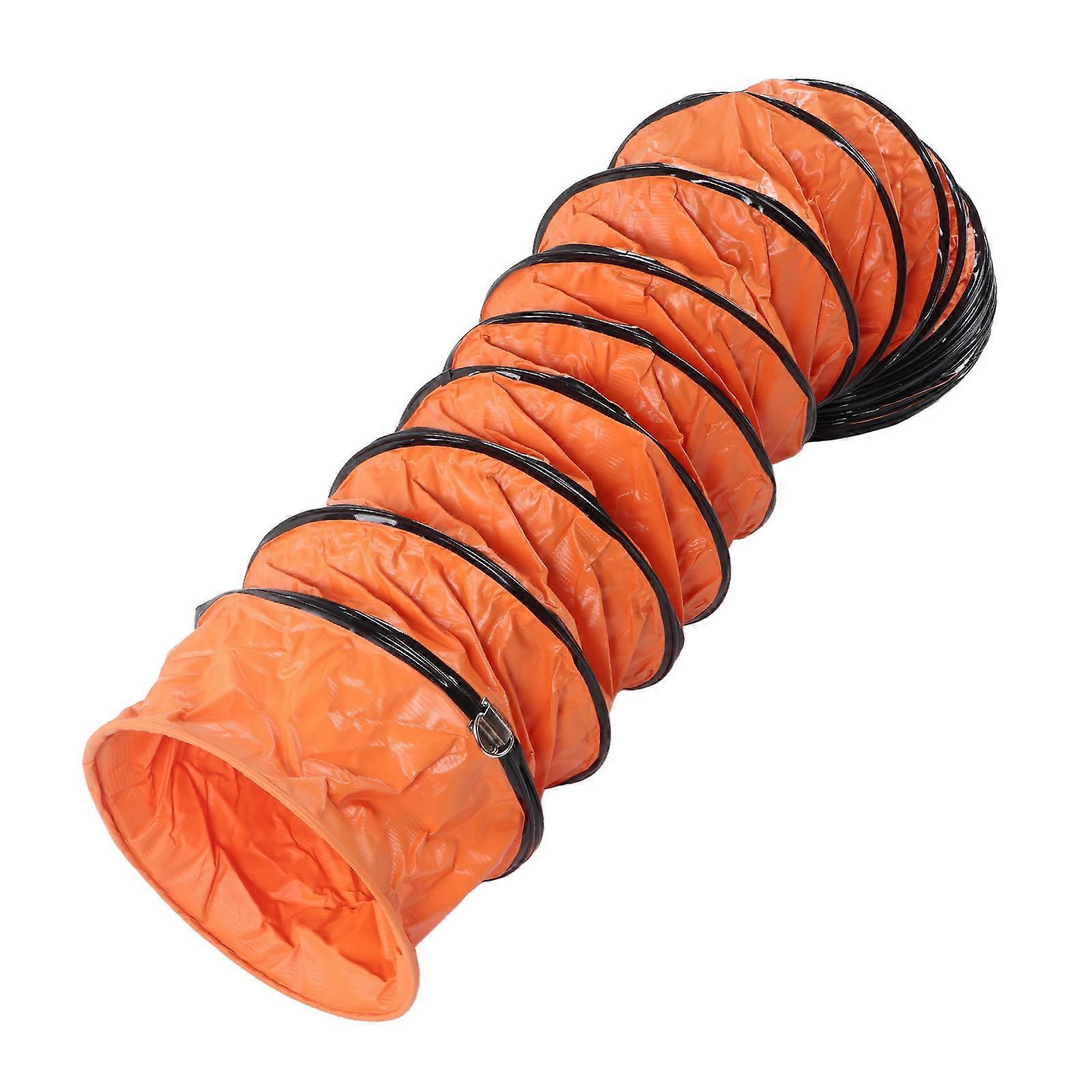 Flexible Duct Hose 8m PVC Adjustable Ventilation Duct Hose with 2pcs Clamp for Fan