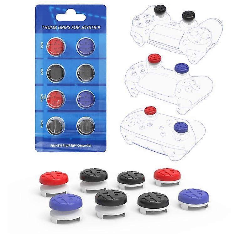 JYS JYS-P5147 8Pcs For PS5 / PS4 / Switch Pro Controller Rocker Button High Low Cap Set Rocker Elevated Cap