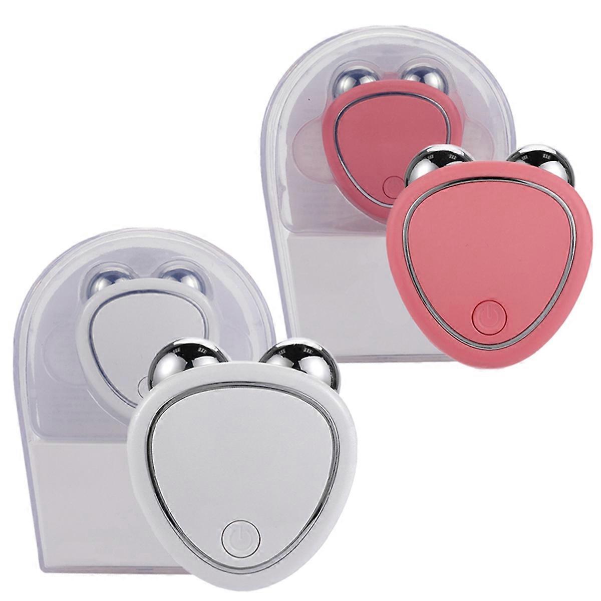 2PCS EMS Face Lifting Machine Facial Massager Microcurrent Roller