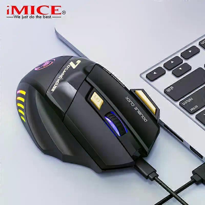 Wireless Mouse Rechargeable Colorful Breathing Light Computer Gaming Mouse Button Double Click Free 2.4G Silent Mice Mouse