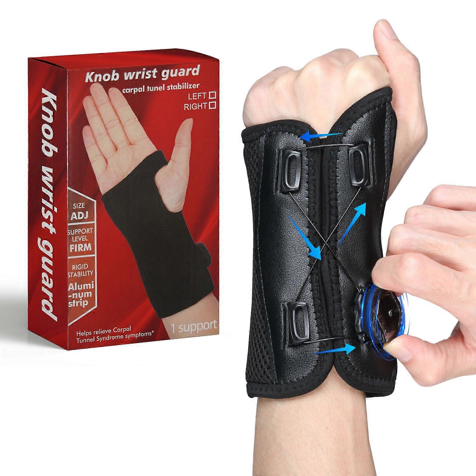 Carpal Tunnel Relief Wrist Brace for Left Hand - Adjustable Night Support with Metal Splint for Arthritis and Tendonitis, One Size Fits All
