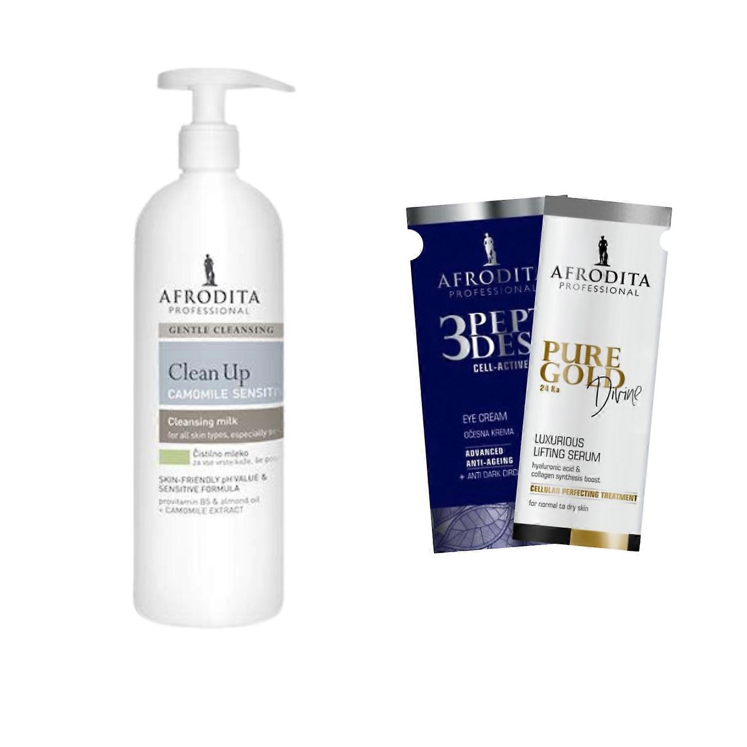 Afrodita Clean Up Camomile Sensitive Cleansing Milk + 2 Samples