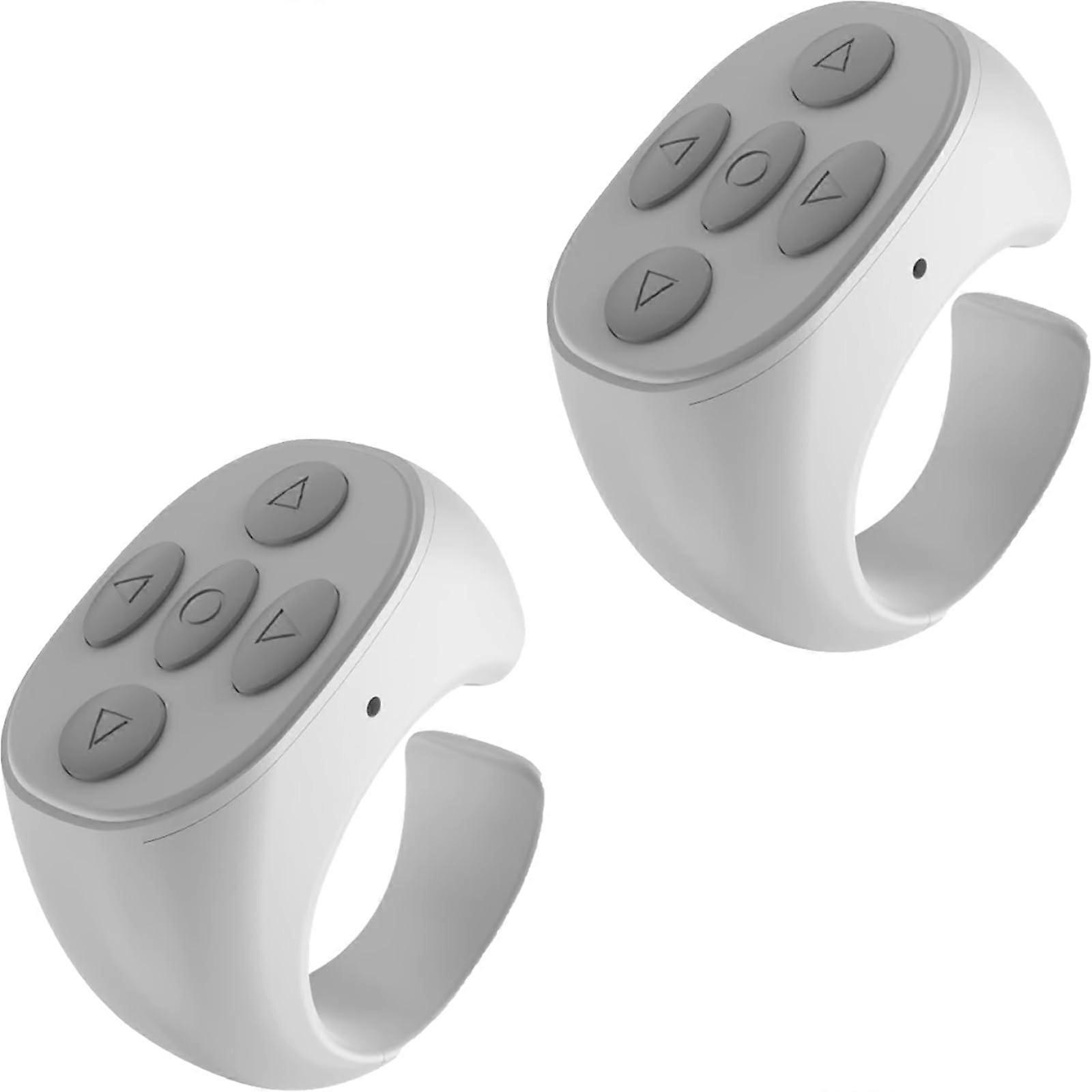 Fingertip Wireless Bluetooth Smart Ring with Automatic Scrolling for iPhone and Android Devices, Adjustable Size