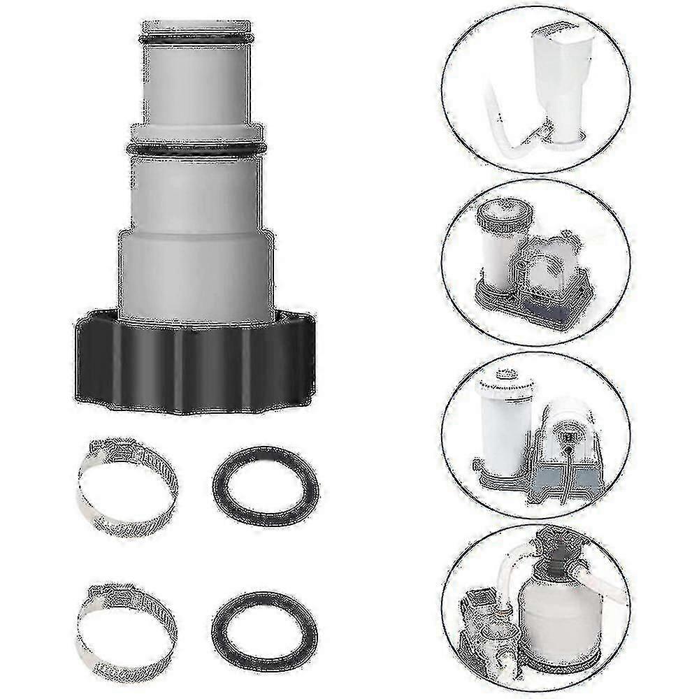 2pcs Pool Connection Set Threaded Pump Replacement Hose Adapter For Intex Fit Aru