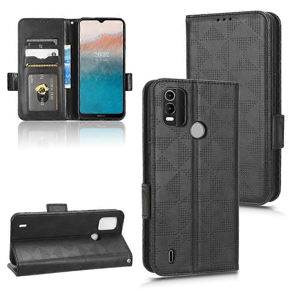 For Nokia C21 Plus Symmetrical Triangle Leather Phone Case