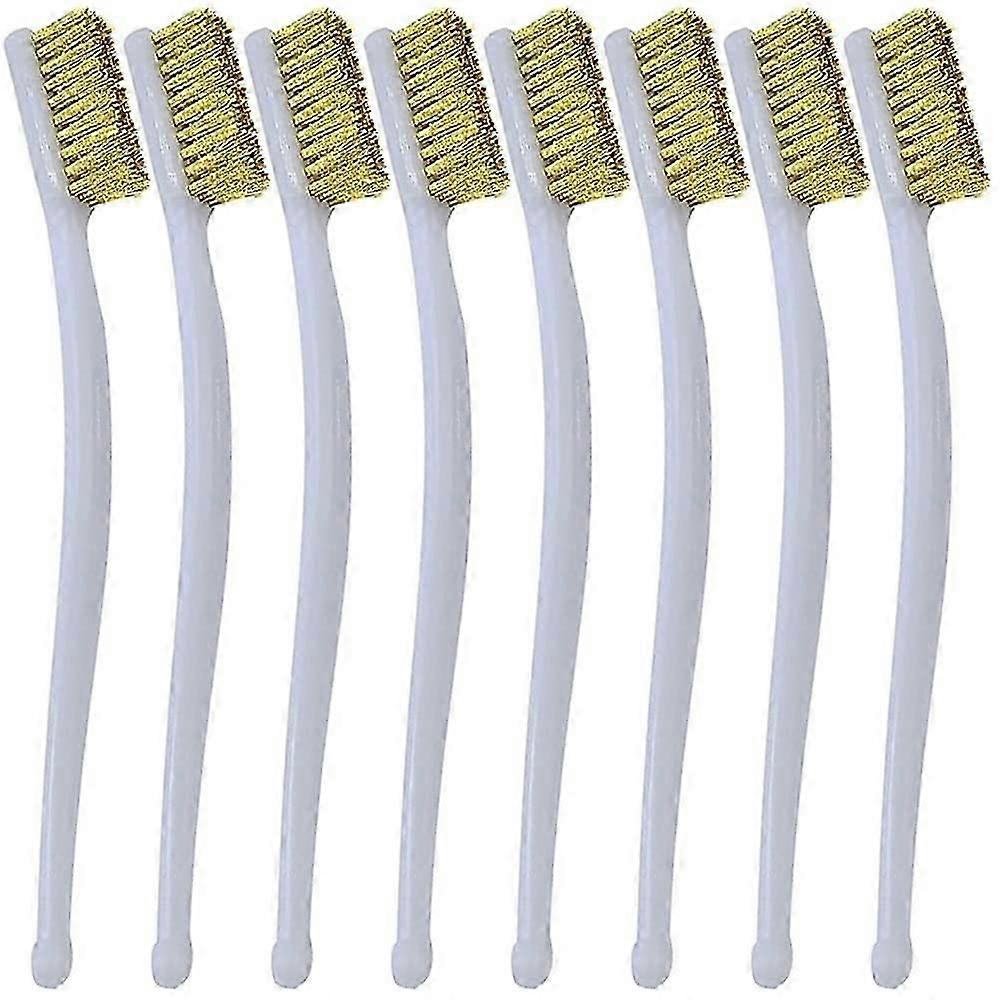 Small Brass Brush 8 pcs Mini Wire Brushes for Cleaning Welding Slag, Rust, 3D Printer Nozzle