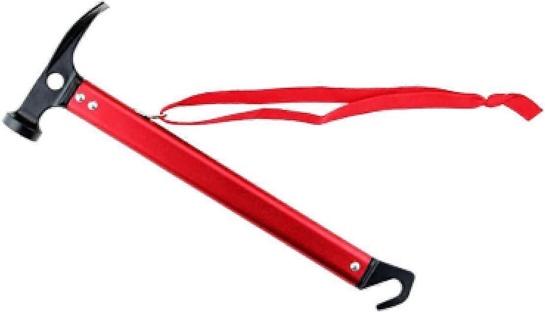 Aluminum Alloy Tent Hammer Camping Hammer Lightweight Puller Multifunctional Mountaineering Awning Tent Pile (Red)