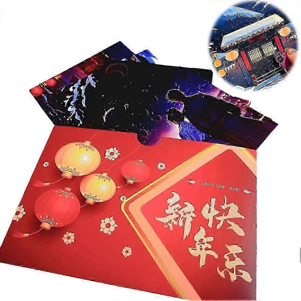 Creative Temperature Changing New Year Greeting Card , Color Changing