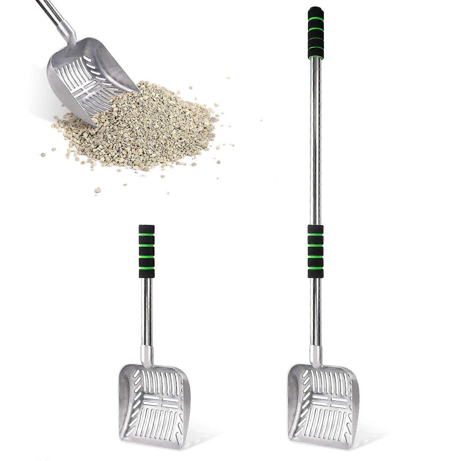 Cat Litter Scoop with Adjustable Long Handle, Detachable Stainless Steel Scooper for Easy Cleaning and Durability