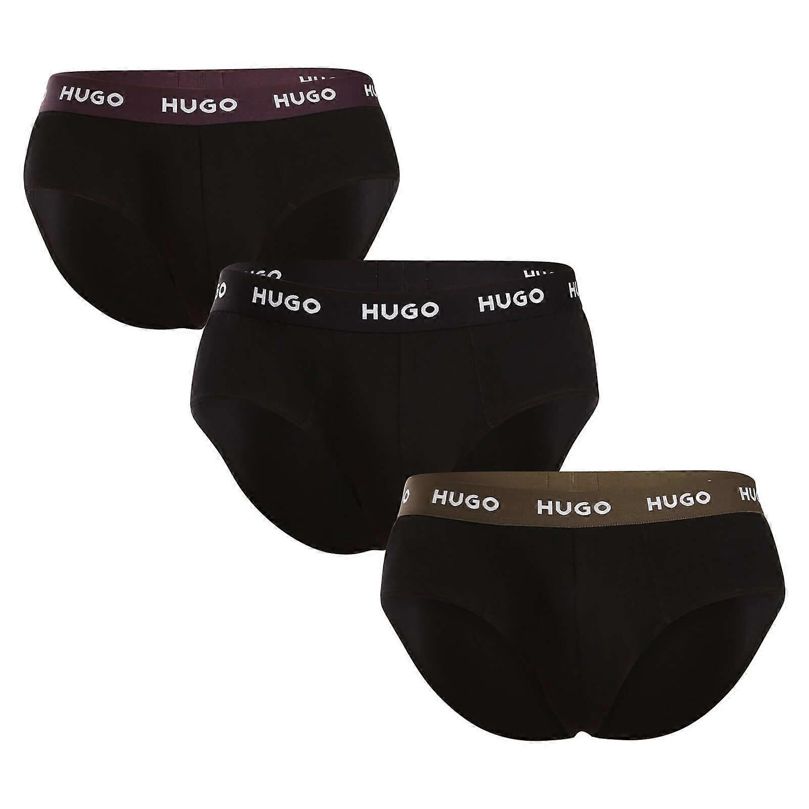 Hugo 3-pak Classic Logo Trusser, Sort Multi
