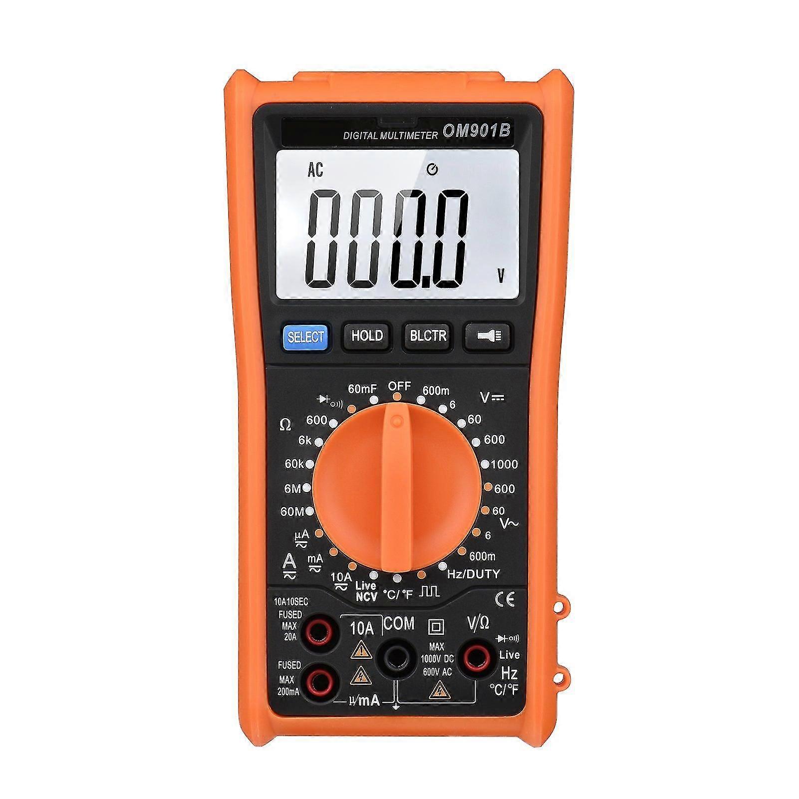 Digital Meter 6000 Counts True Rms Auto-ranging Lcd Back Voltmeter Ammeter Temperature Measuring