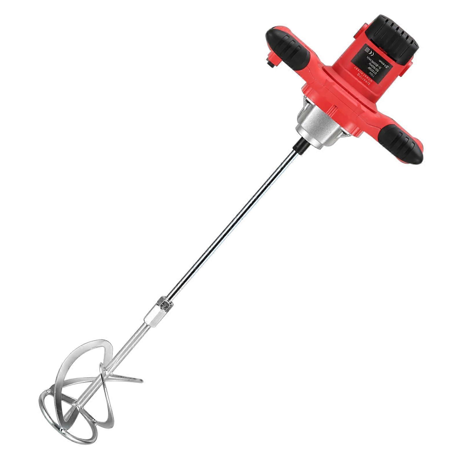 Electric concrete mixer, 2100W 110V handheld mixer, 6 adjustable speeds, easy to carry