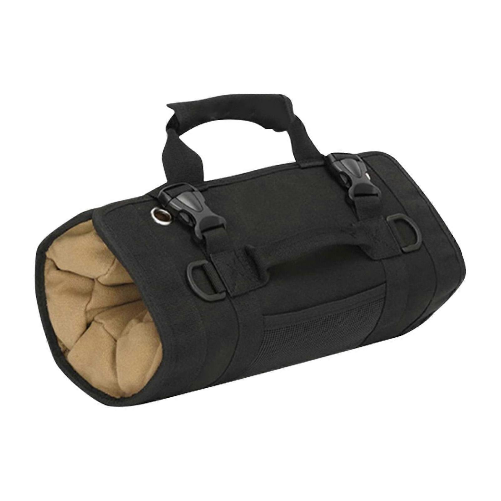 Tool Roll Bag with Zippered Pockets Tool Zipper Carrier Tote for Electrician