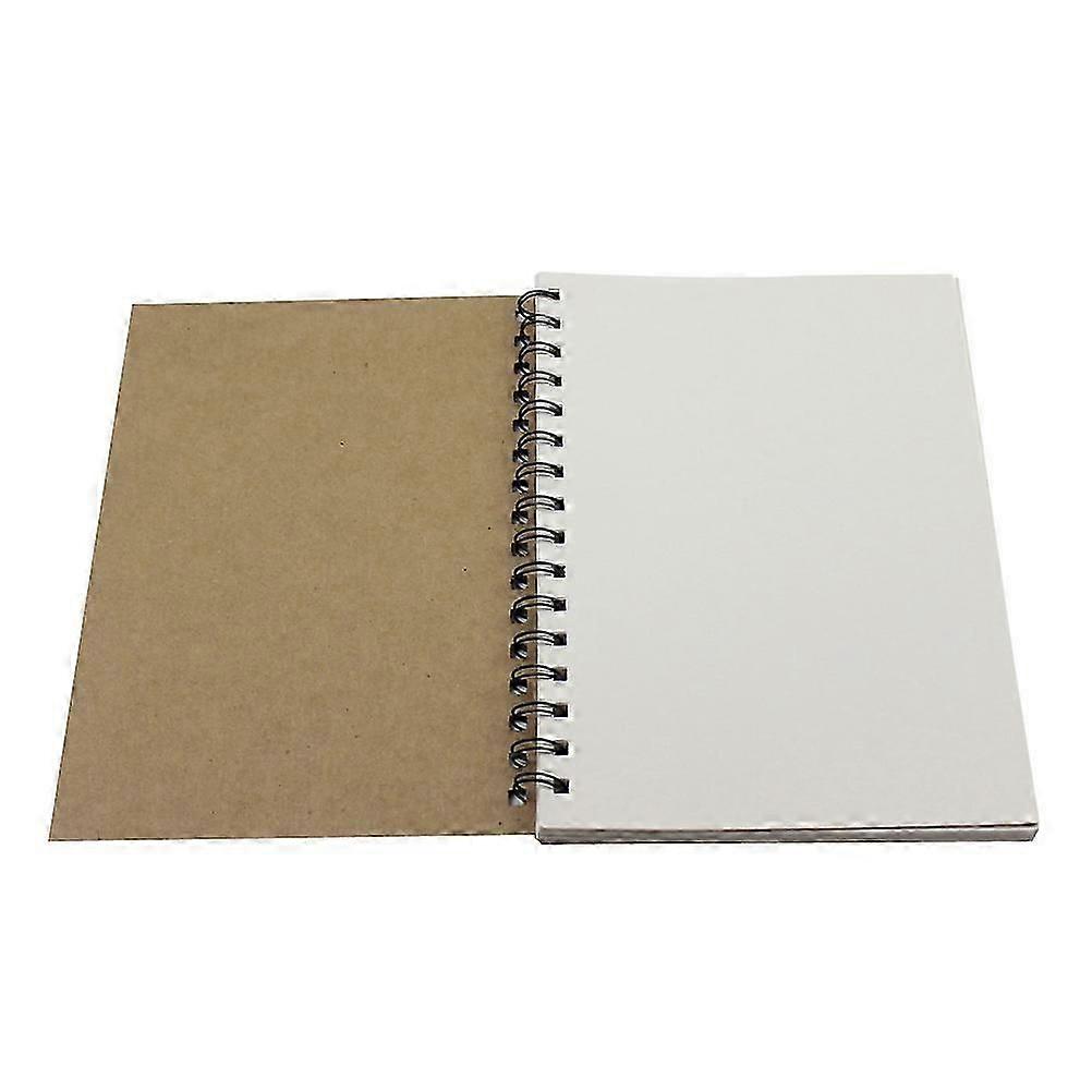 2 Pcs Hardcover Spiral Notebook Kraft Memo Pad Work Notebook Spiral Book Kraft Diary A5 Sketch Book