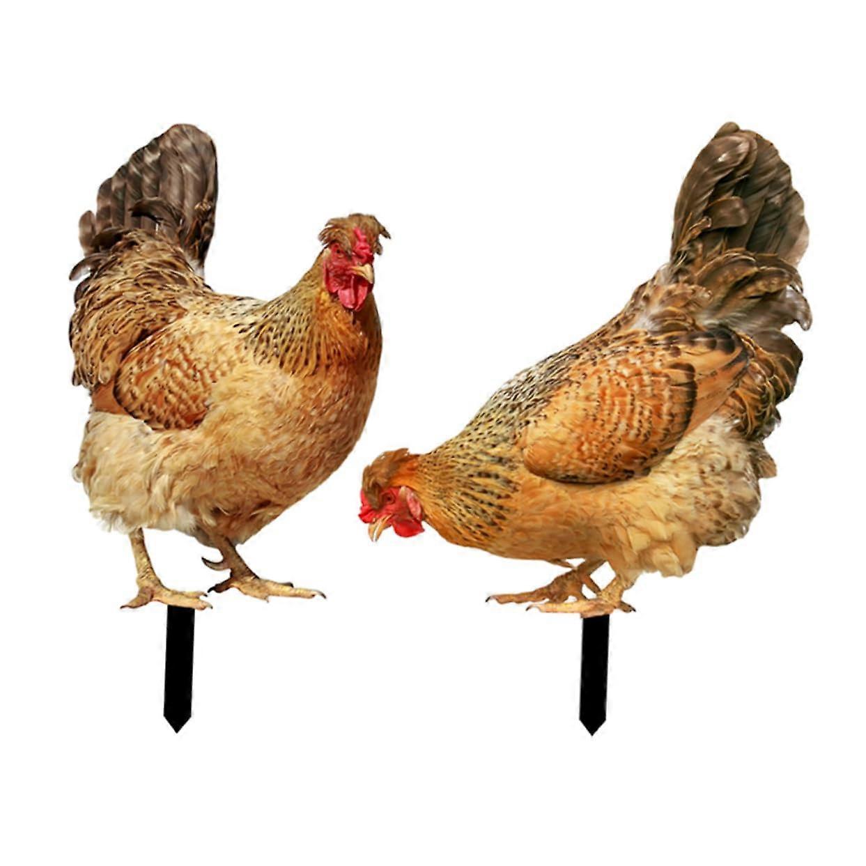 Garden Chicken Sign Stake: Acrylic Chicken Yard Art Decorative for Outdoor Lawn Decor