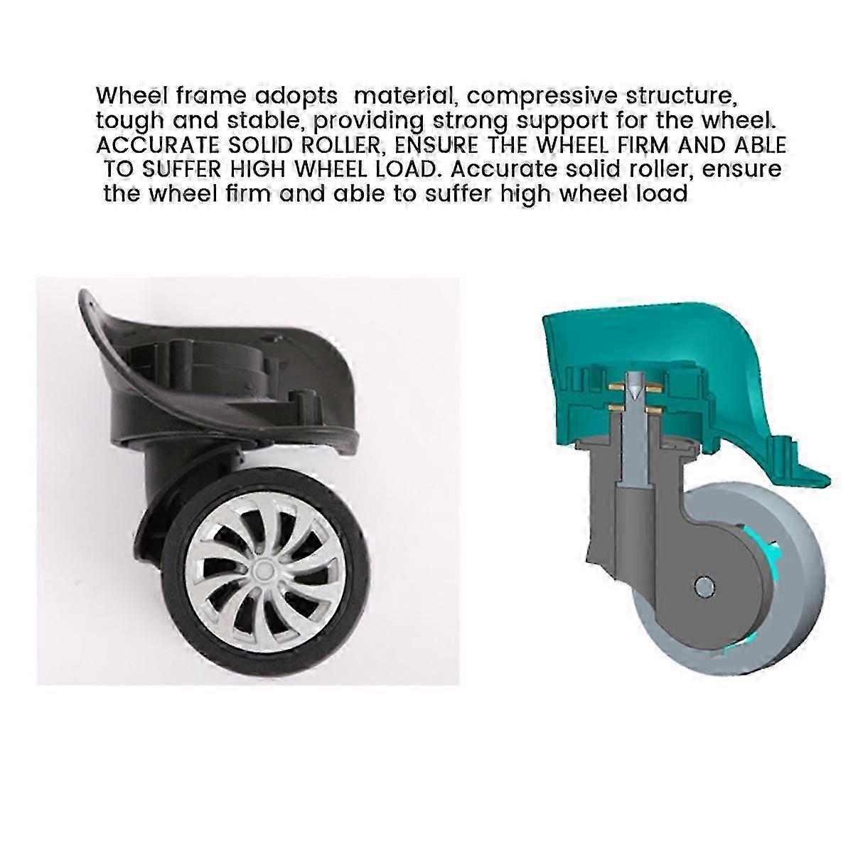 4パック荷物交換用ホイール、交換用荷物スーツケーススピナーホイール、荷物用ユニバーサルスイベルホイール