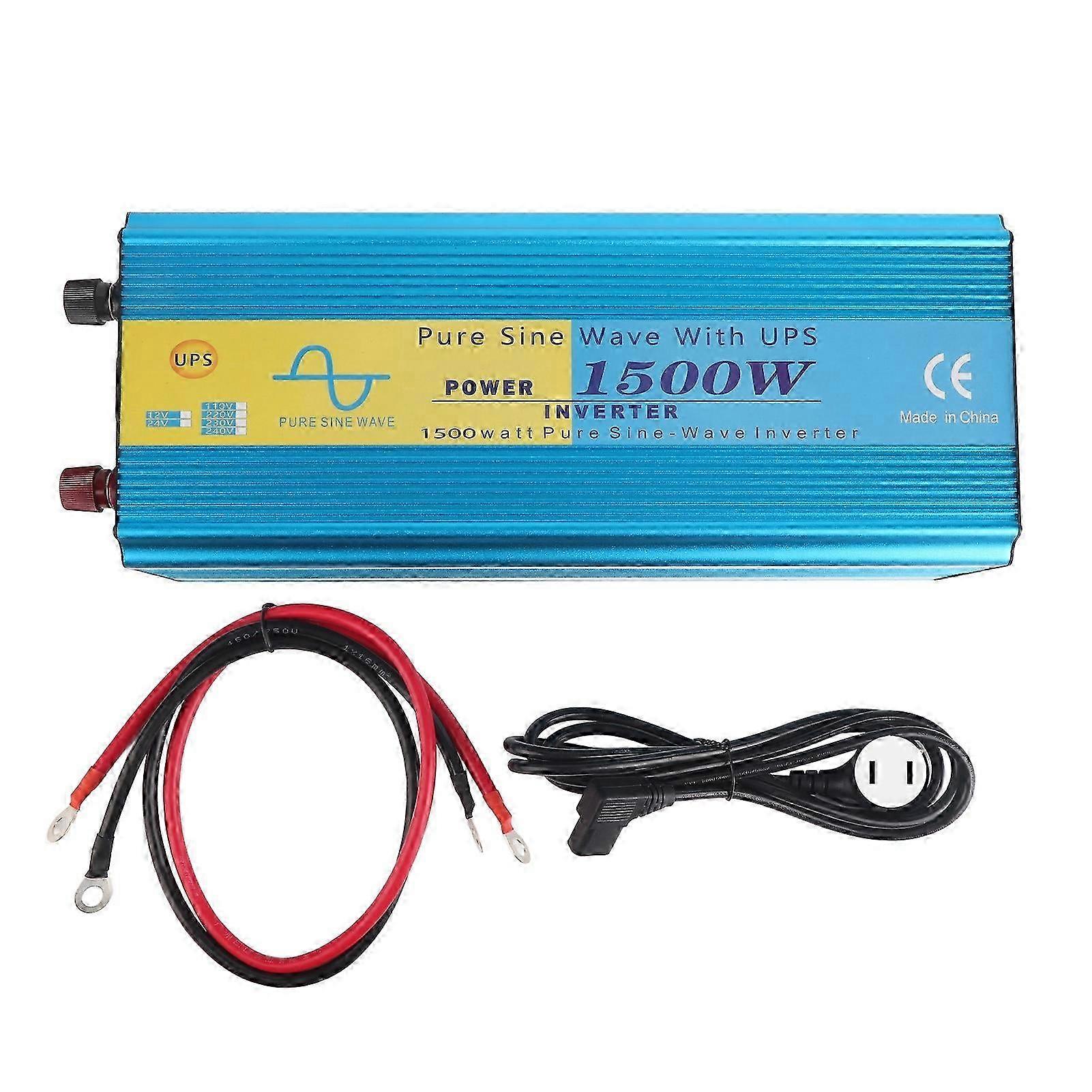 Pure Sine Wave Power Inverter 1500w Peak 3000w 5v 2.1a Usb Port Dc12v To Ac Lcd Display For Car Rv Solar System Us Plug Ac110v
