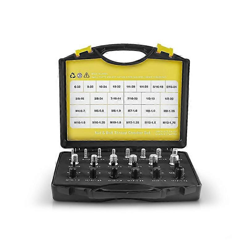 26Pcs Nut and Bolt - Thread Gauge