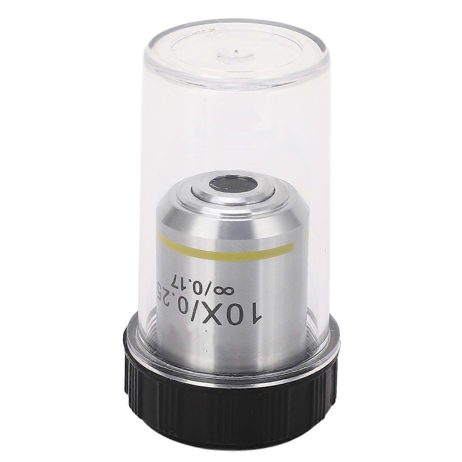 195 Microscope Achromatic Optical Glass 20.2mm RMS Thread 10X Infinity Biological Objective Lens