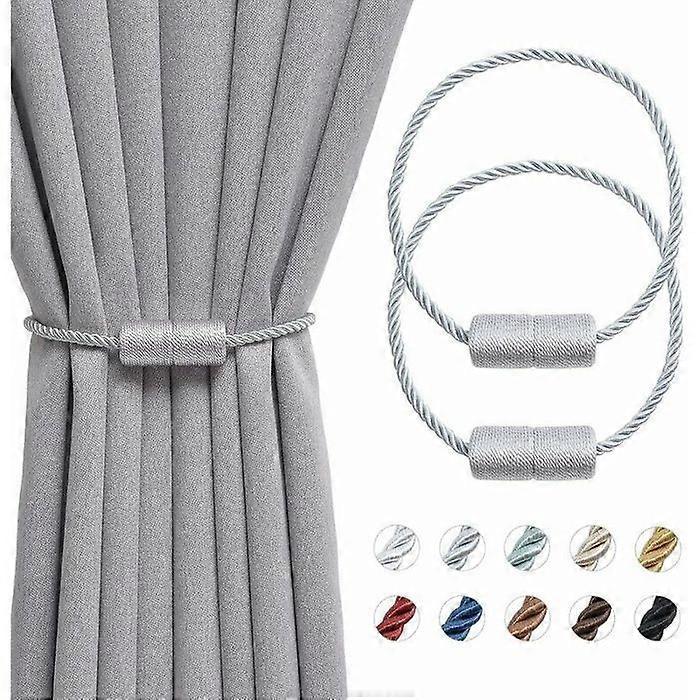 2 Pack 16" Magnetic Curtain Tiebacks Handmade Side Rope Practical Decorative Curtain Holdbacks for Curtains