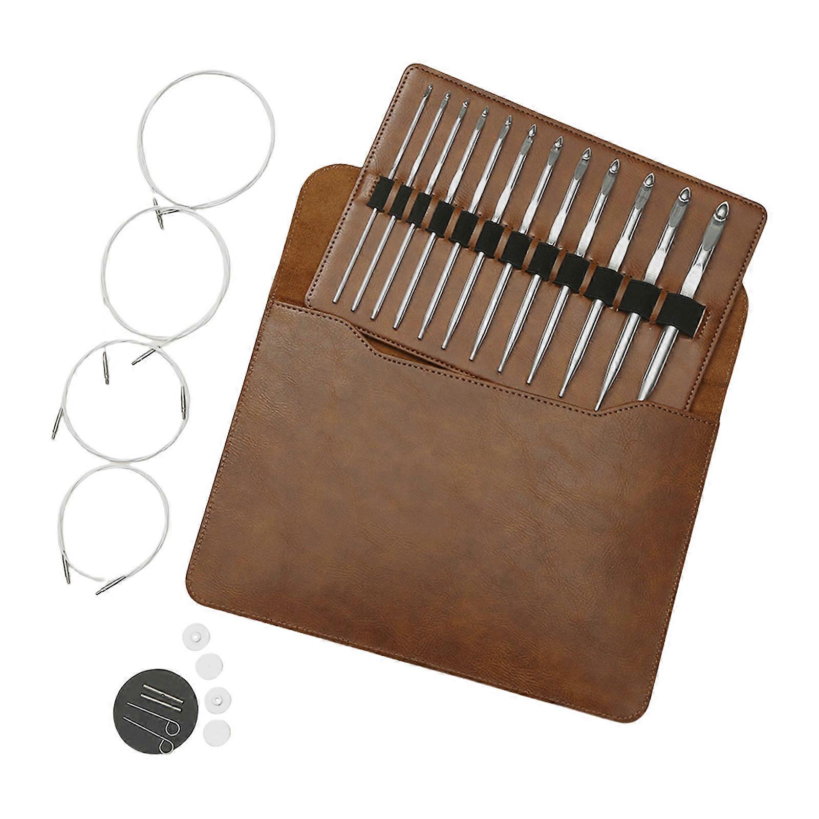 Vyměnitelné Kruhové Pletací Jehly Tuniské Háčkované Háčky Set 3mm-10.0mm Koberec Háčkované Háčky Set S Úložným Sáčkem