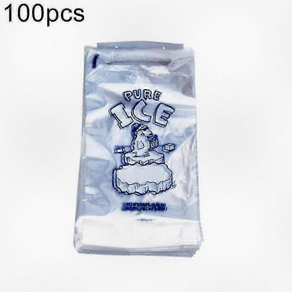 100pcs Puncture Resistant Disposable Drawstring Ice Bag, Recyclable Freezer Pouch for Various Uses