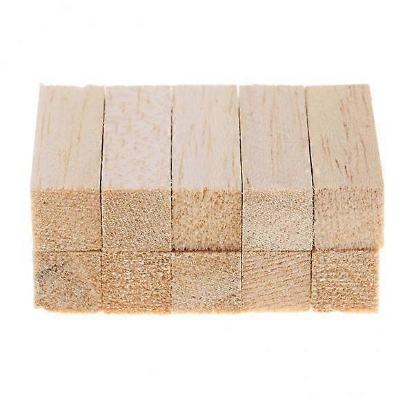 2X 10 Pieces Square Balsa Wood Stick Block Unfinished Woodcraft Dowel Rod 80mm
