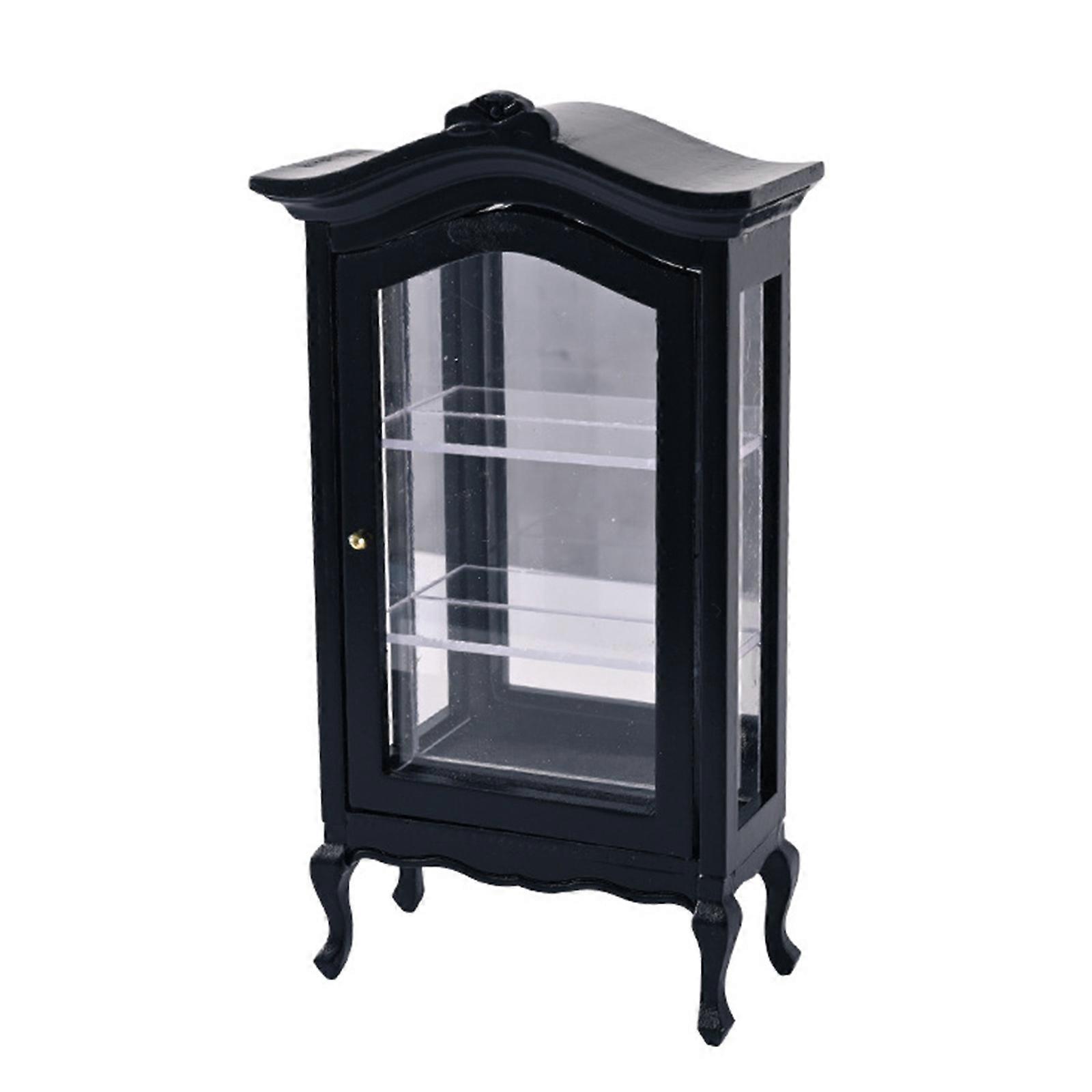Classical Wood Miniature Storage Cabinet For 1/12 Dollhouses Accessories Decorative Display Shelf for Craft Model Project
