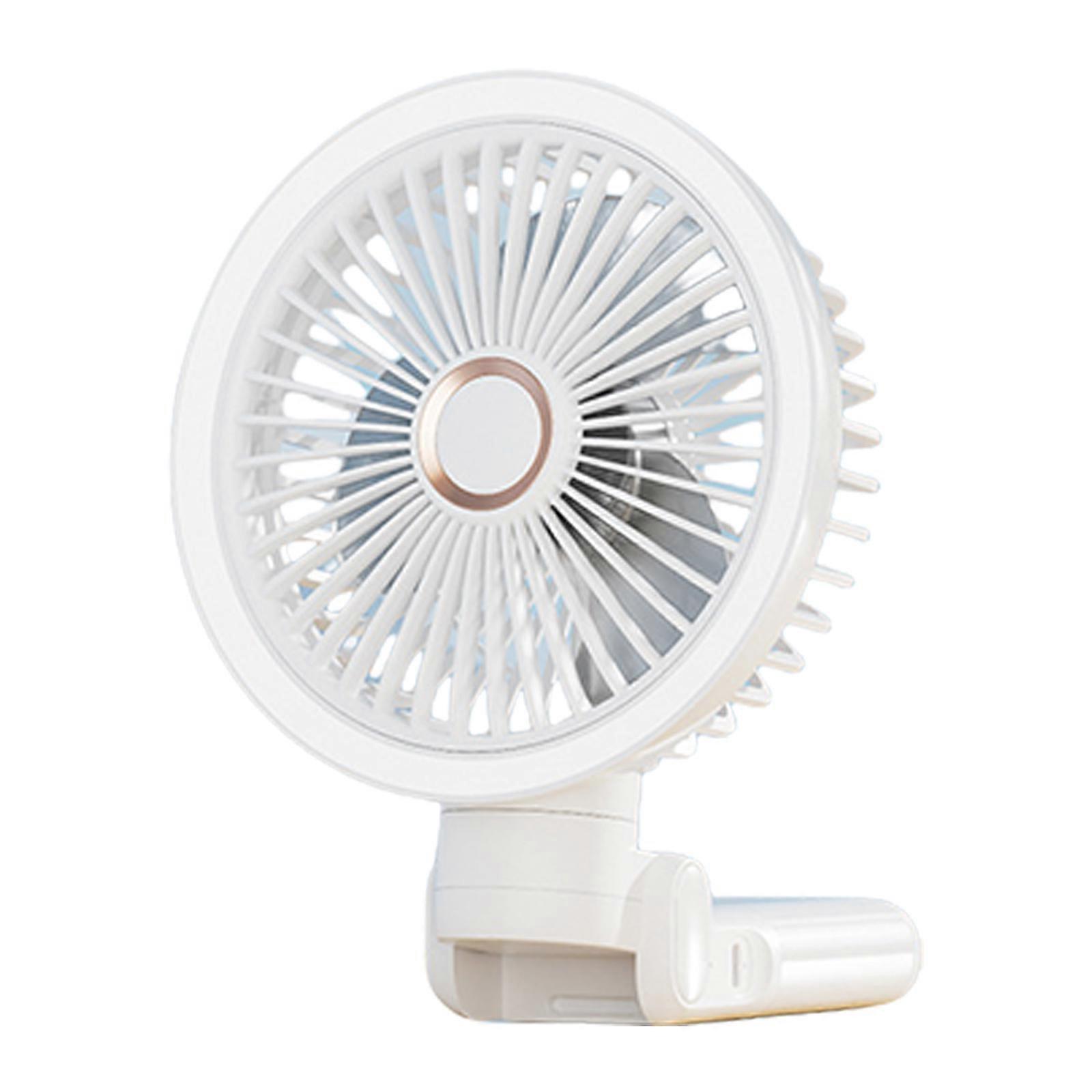 Miniature Clip Fan Portable USB Charging 3 Speed Setting Space Saving Mounting Bracket Cooling Fan for Bedsides Desk  White