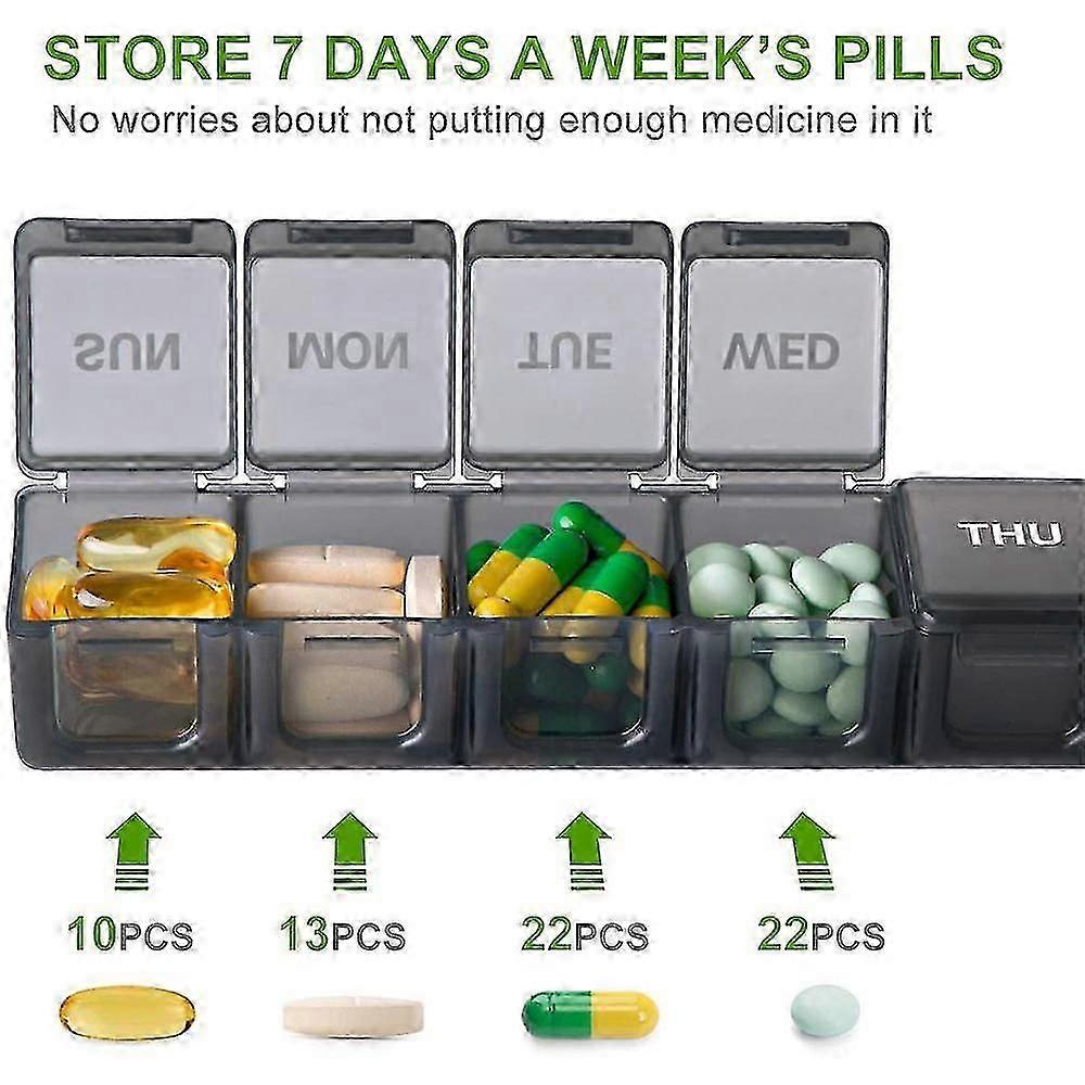 Extra Large Weekly Pill Organizer, Xl (black)
