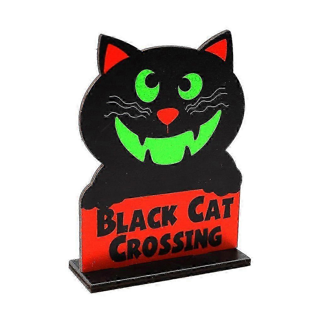 Halloween Wooden Balck Cat Household Item Halloween Element Decorations