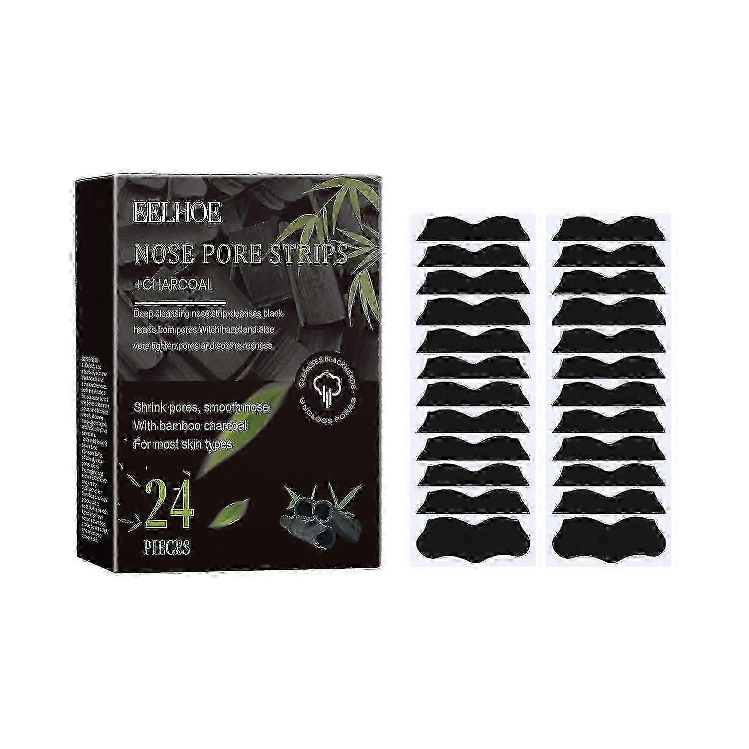 EELHOE Bamboo Charcoal Nose Mask Gently Cleanses T Zone Of Face, Moisturizes Pores And Moisturizes S