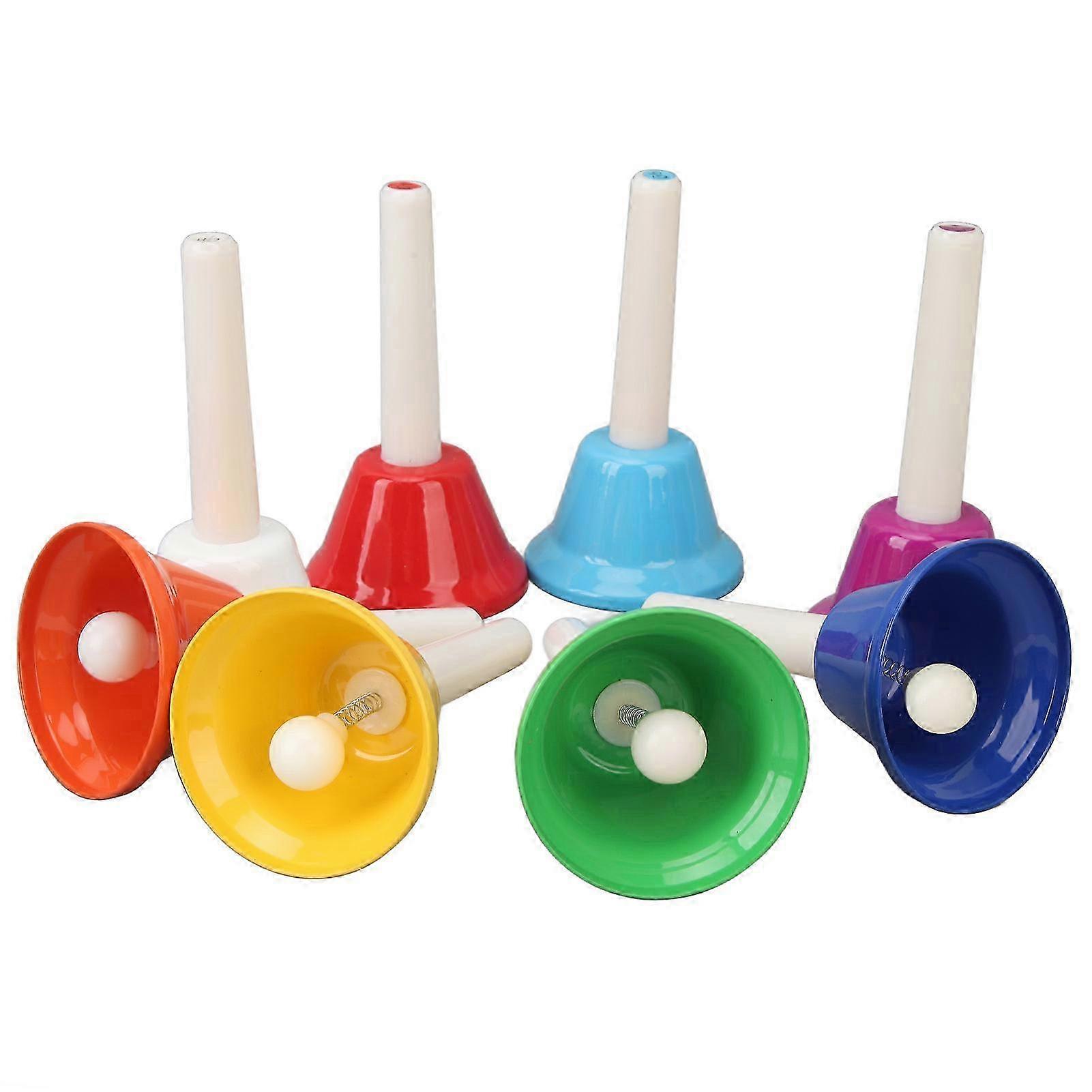 Clochettes à main colorées en alliage à 8 notes pour enfants