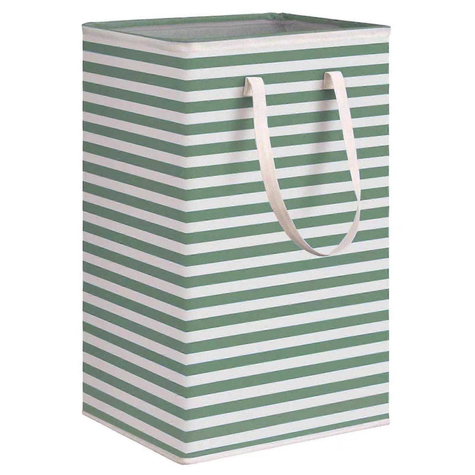 Hamper Basket Foldable PE Waterproof Coating 75L Capacity Practical Handle Lightweight Portable Hamper Storage Basket Green