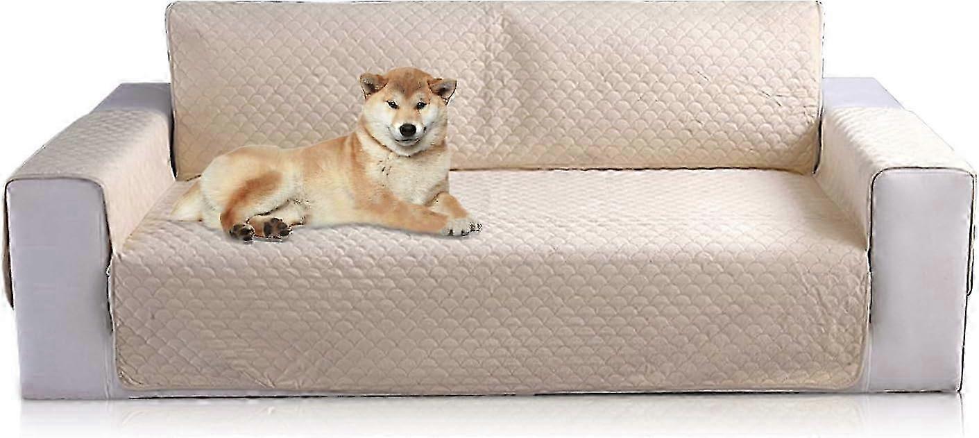 Non-Slip Sofa Cover and Protector for Armchair and 2 Seater (Beige)