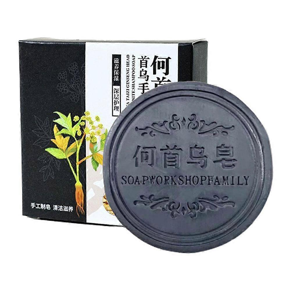 Black (A) $He Shouwu Shampoo Soap Natural Shouwu Soap Rosemary Shampoo Soap Oil Control Cleansing Hair Care Essential Oil Handmade Soap