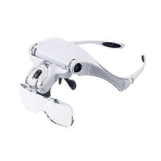 Lighted Magnifying Tool with 2 LED Lights for Reading, Jewelry, and Electrical Work, Includes 5 Interchangeable Lenses (1.0x to 3.5x) Suitab