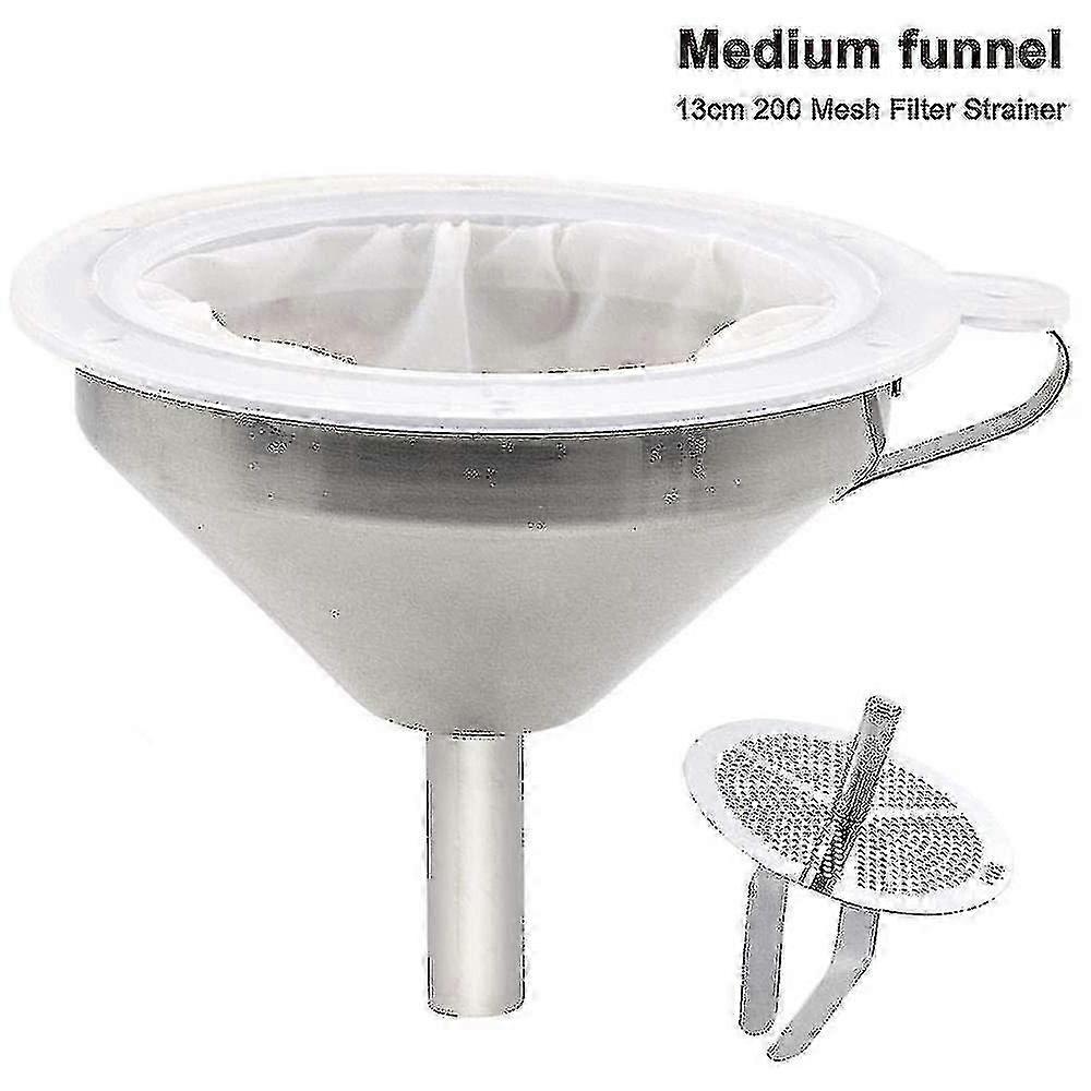 Stainless Steel Funnel with 200 Mesh Strainer