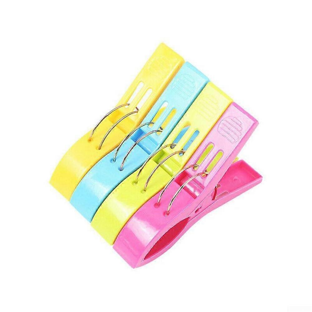 Travel-Friendly Large Beach Towel Clips 4 Pack for Securing Towels on Loungers and Hanging Comforters to Prevent Slipping