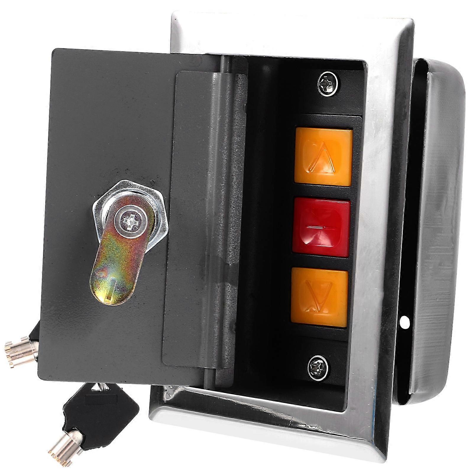 Manual Push Button Control Station Box for Electric Roller Shutters and Garage Doors – Durable Plastic Enclosure with Hidden Lock for Easy Operation