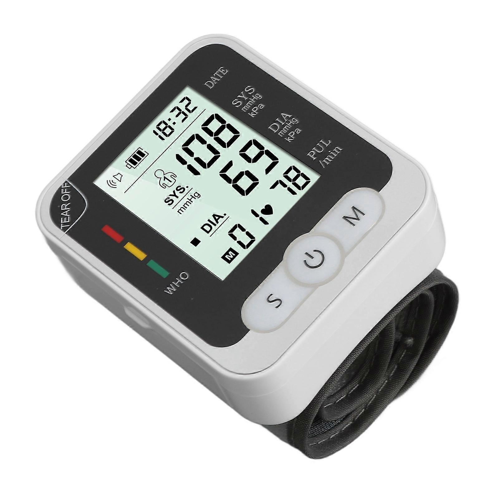 Automatic Wrist Blood Pressure Monitor Digital One Button Blood Pressure Monitor Machine with Storage Case for Home Use Without Voice 