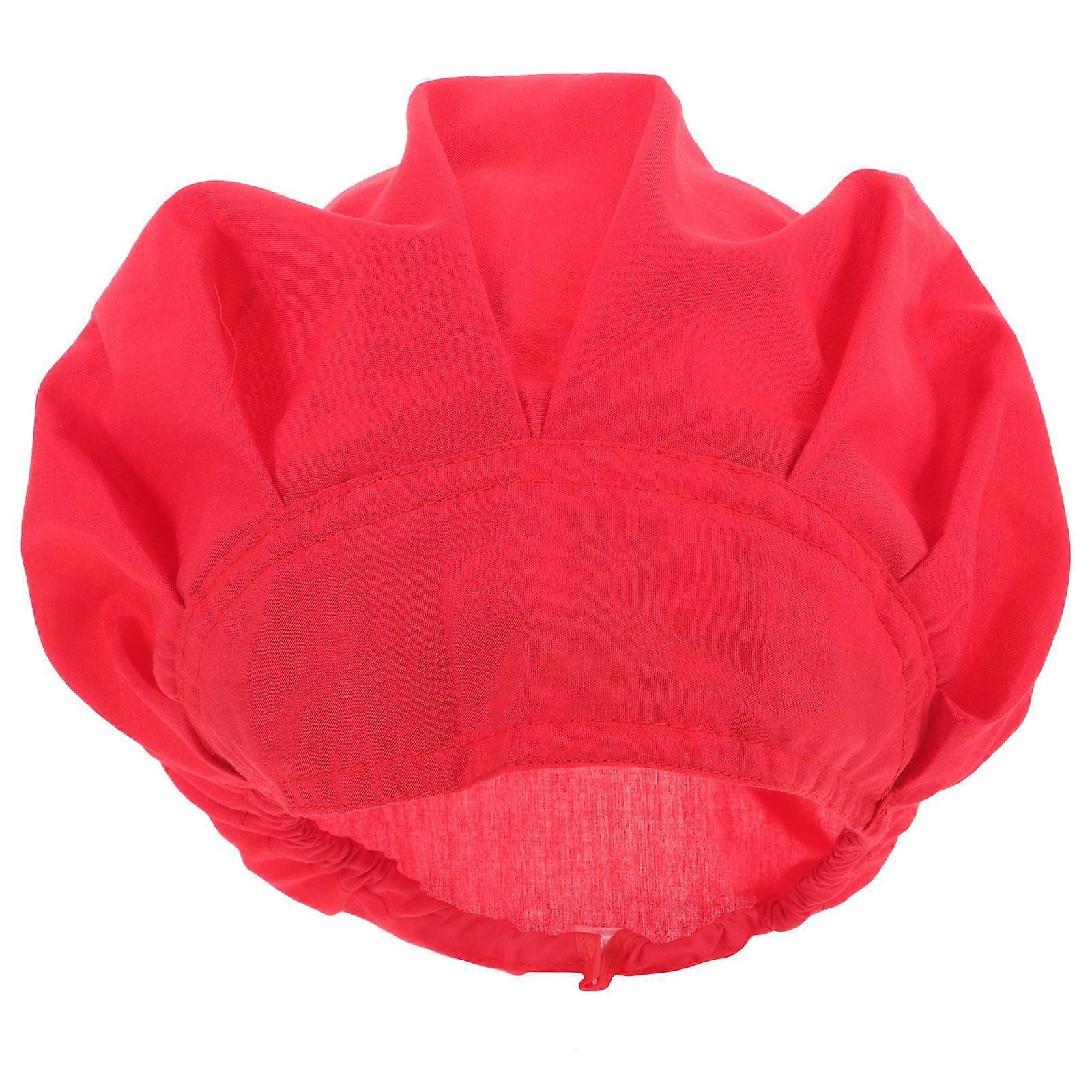Breathable Cotton Chef Hat for Women Men, Stylish Cooking Accessory for Restaurant and Catering Use, Comfortable Practical Chef Costume, Red