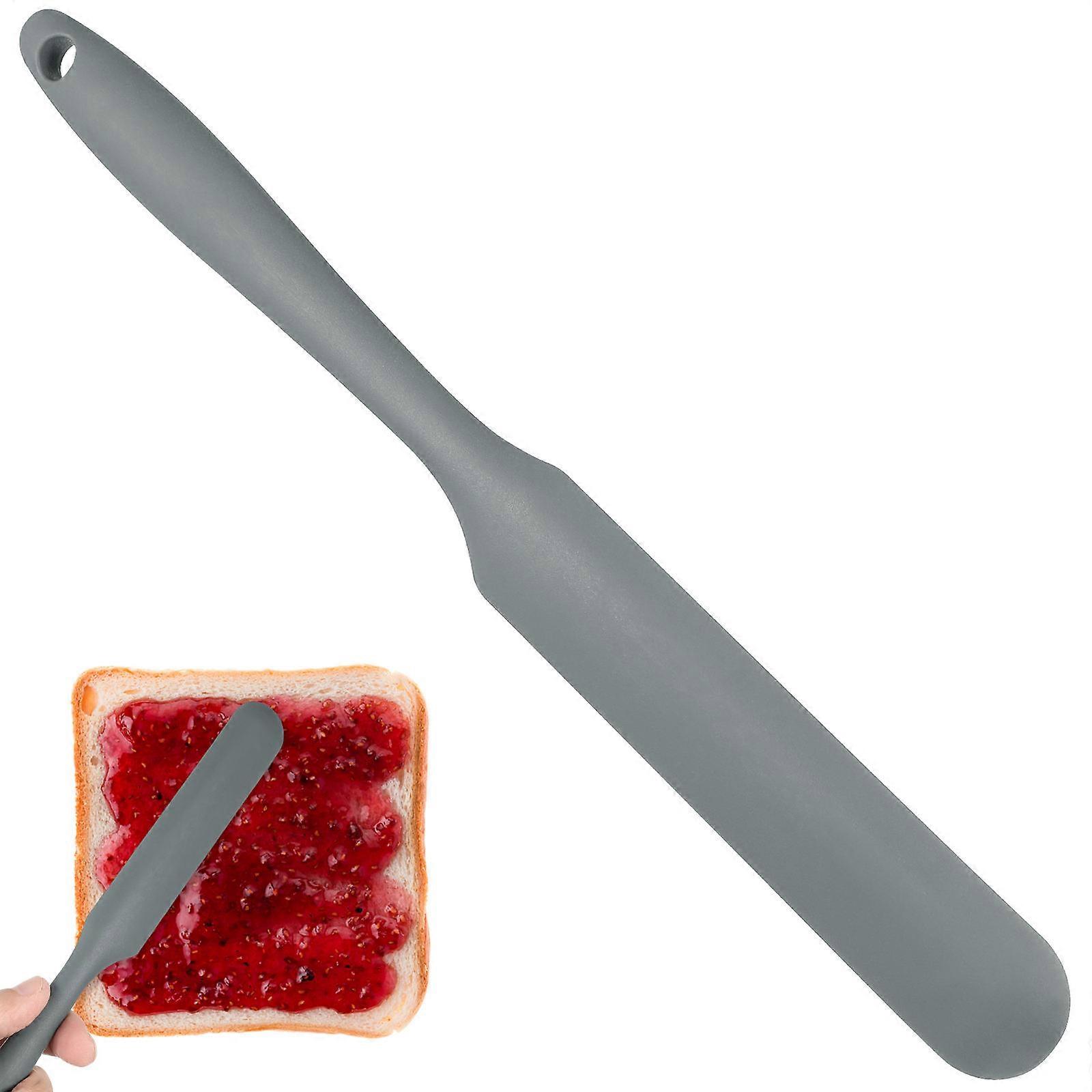Ergonomic Silicone Butter Spatula Multi Function Spreader for Cake Decorating Baking Portable Kitchen Tool for Home Bakery Outdoor Cooking Grey Design