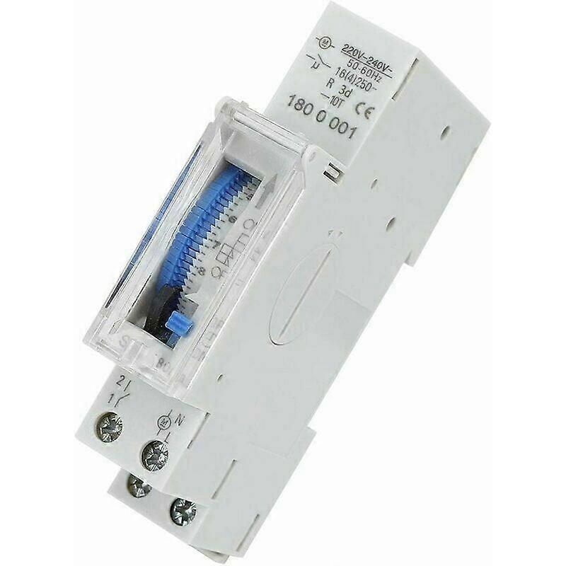 Programmable Time Switch, Mechanical Timer, 15 Minutes to 24 Hours Programmable Standard Din Rail Mount Time Switch Relay, SUL180A